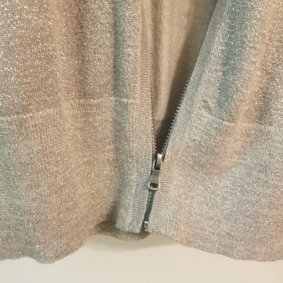Ann Taylor Loft Shimmering Gold Zipper Cardigan XS - Picture 6 of 7